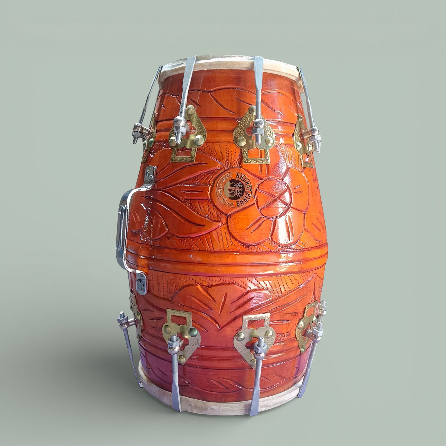Dholak Carved Oranje Luxe